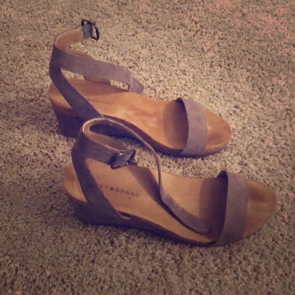 Lucky brand suede wedges